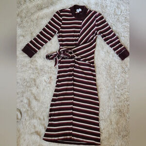 Kinly Striped Long Sleeve Tie Knot Dress